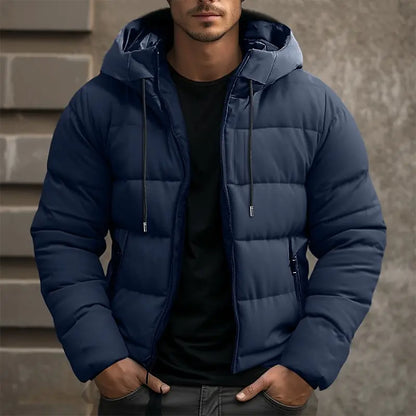 Men's Hooded Insulated Puffer Jacket for Winter