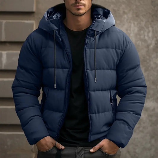 Men's Hooded Insulated Puffer Jacket for Winter