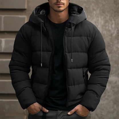 Men's Hooded Insulated Puffer Jacket for Winter