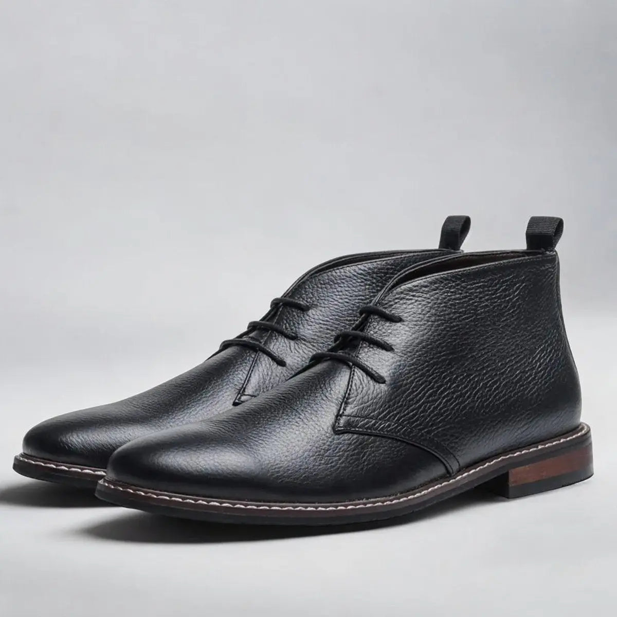 Charlie | Mens Lace-Up Chukka Boots Faux Leather Ankle Boot
