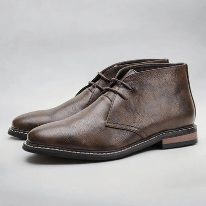 Charlie | Mens Lace-Up Chukka Boots Faux Leather Ankle Boot