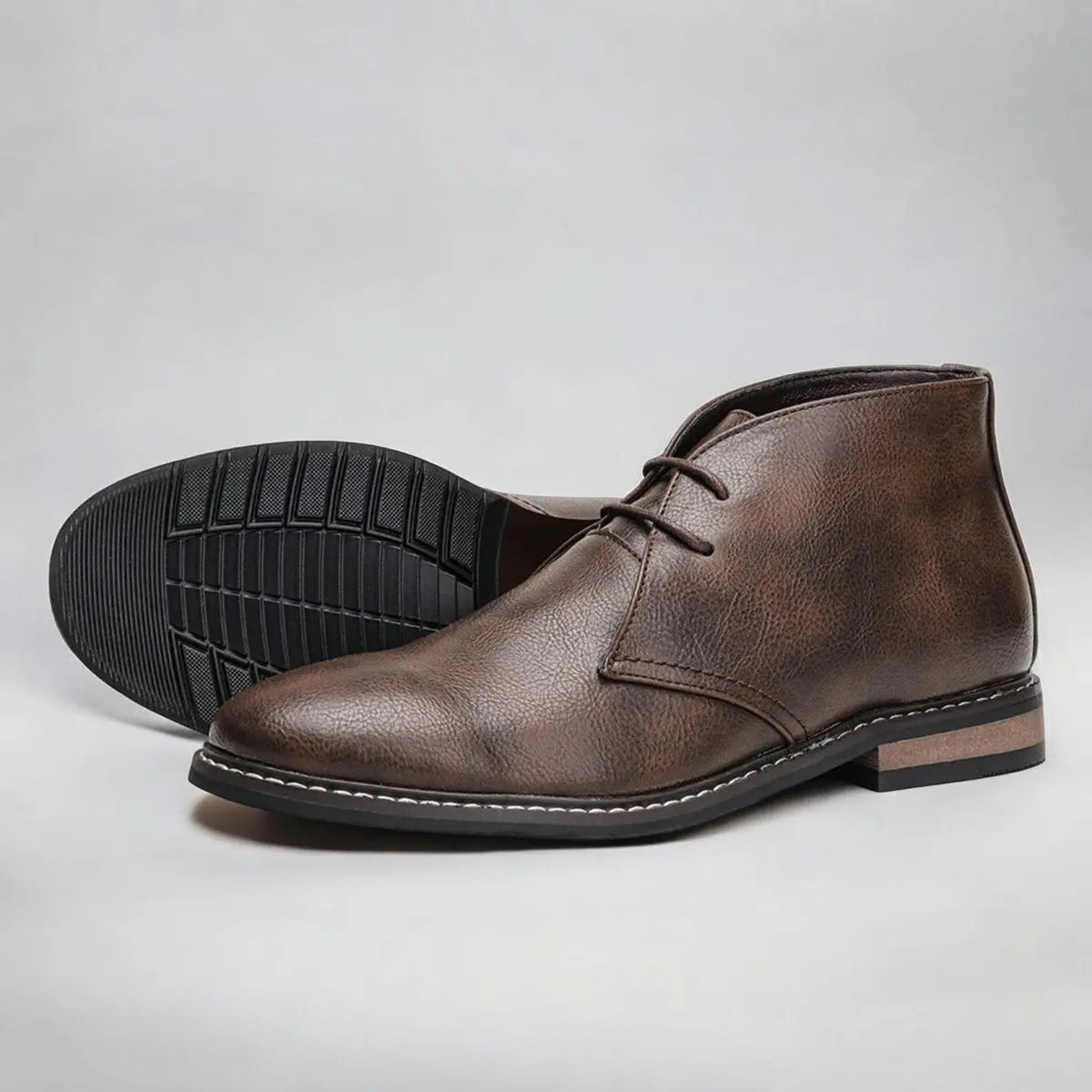 Charlie | Mens Lace-Up Chukka Boots Faux Leather Ankle Boot