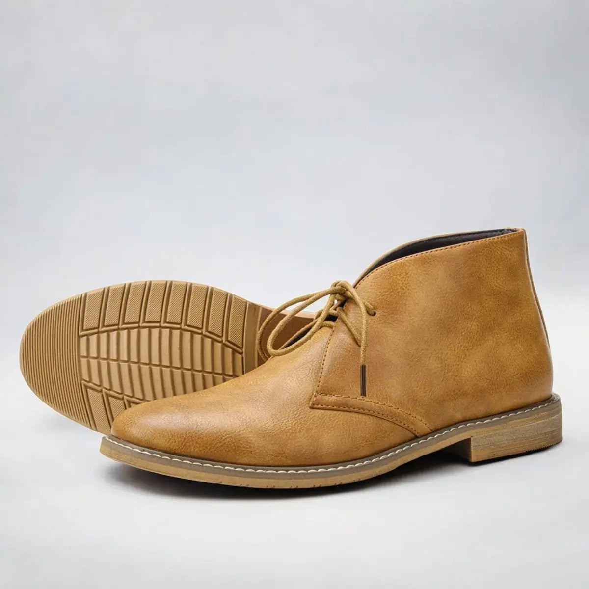 Charlie | Mens Lace-Up Chukka Boots Faux Leather Ankle Boot