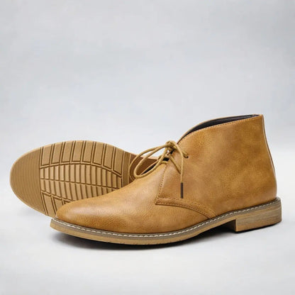 Charlie | Mens Lace-Up Chukka Boots Faux Leather Ankle Boot