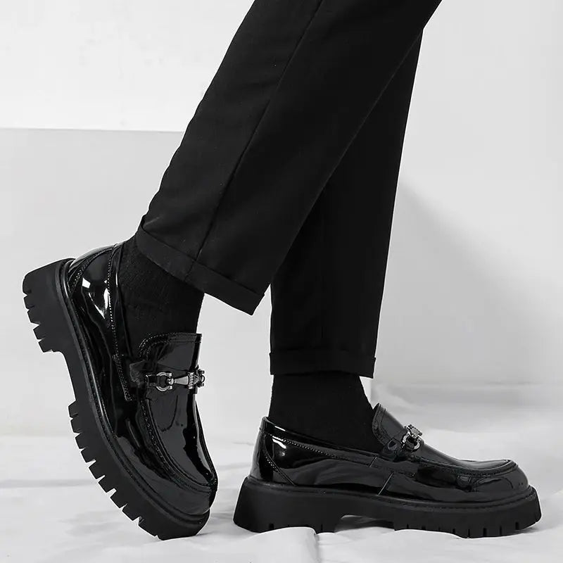 Henry | Men's Leather Loafers Metal Buckle Slip-On