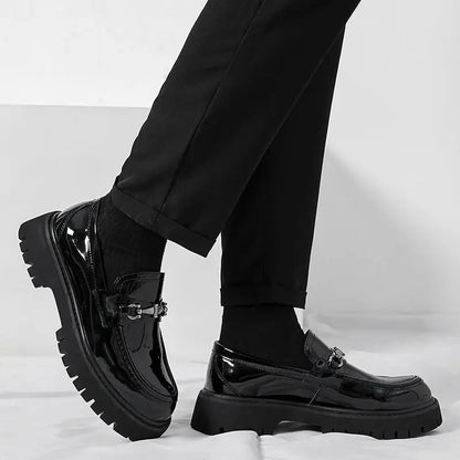 Henry | Men's Leather Loafers Metal Buckle Slip-On