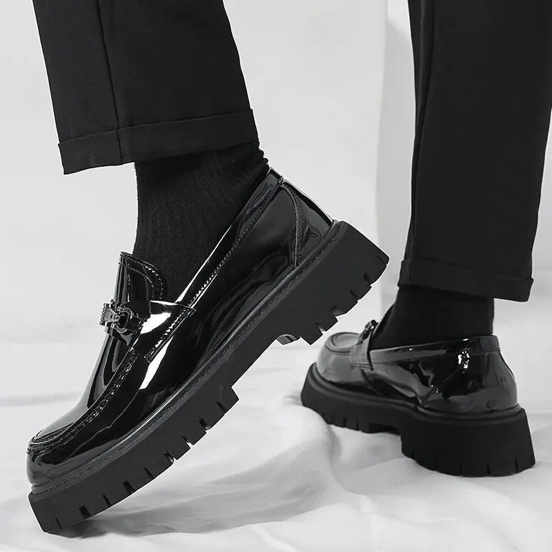 Henry | Men's Leather Loafers Metal Buckle Slip-On