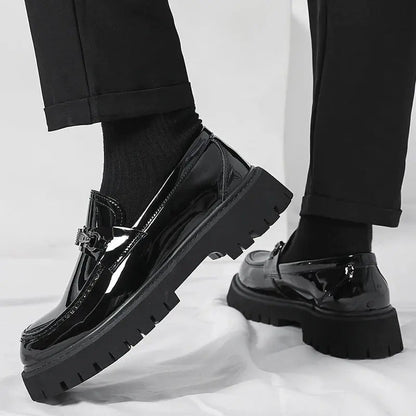 Henry | Men's Leather Loafers Metal Buckle Slip-On
