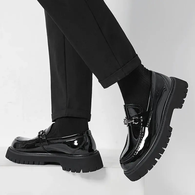 Henry | Men's Leather Loafers Metal Buckle Slip-On