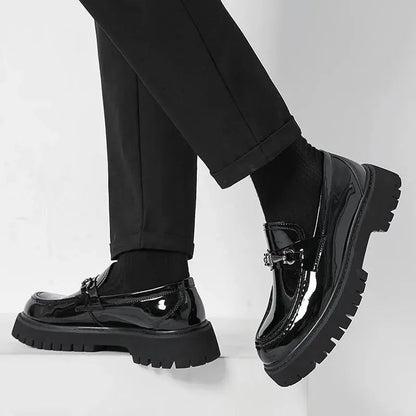 Henry | Men's Leather Loafers Metal Buckle Slip-On