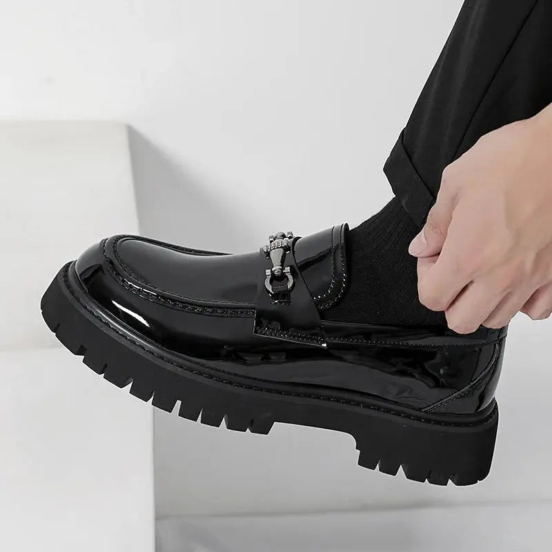 Henry | Men's Leather Loafers Metal Buckle Slip-On