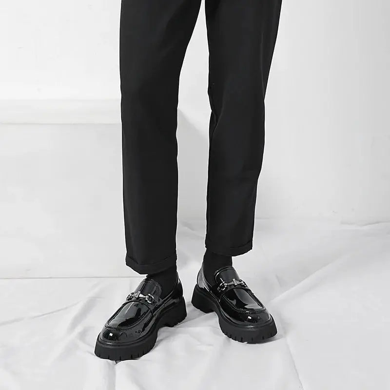 Henry | Men's Leather Loafers Metal Buckle Slip-On