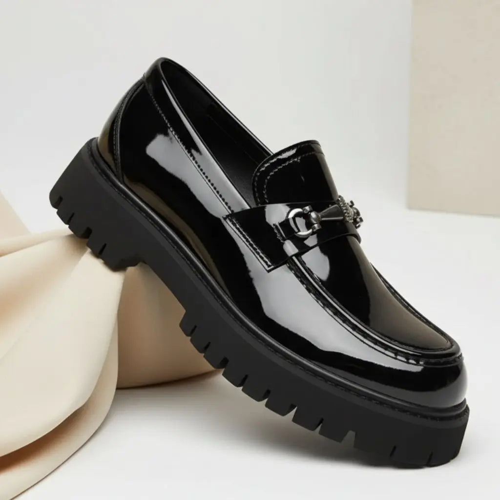 Henry | Men's Leather Loafers Metal Buckle Slip-On