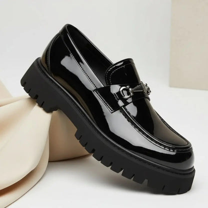 Henry | Men's Leather Loafers Metal Buckle Slip-On