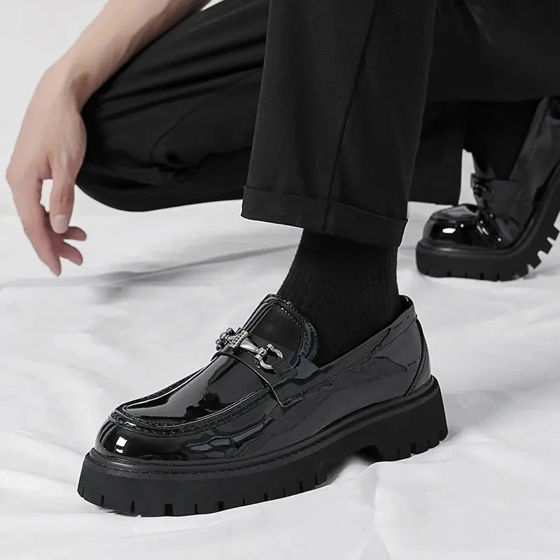Henry | Men's Leather Loafers Metal Buckle Slip-On