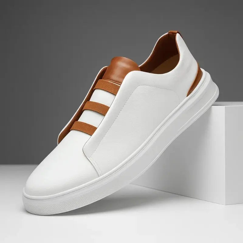 Jack | Men's Leather Slip-On Trainers Loop Lacing