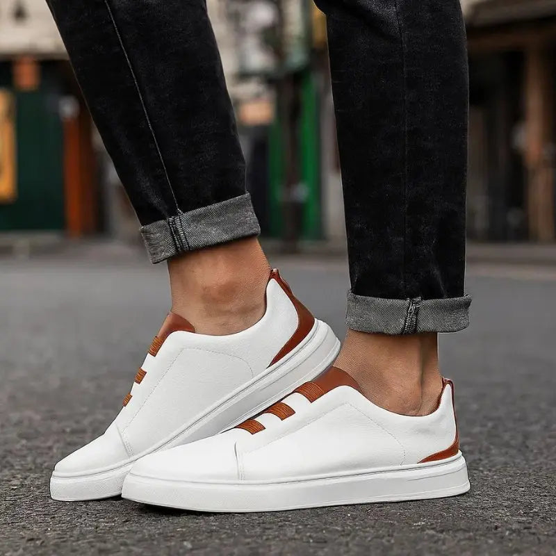 Jack | Men's Leather Slip-On Trainers Loop Lacing