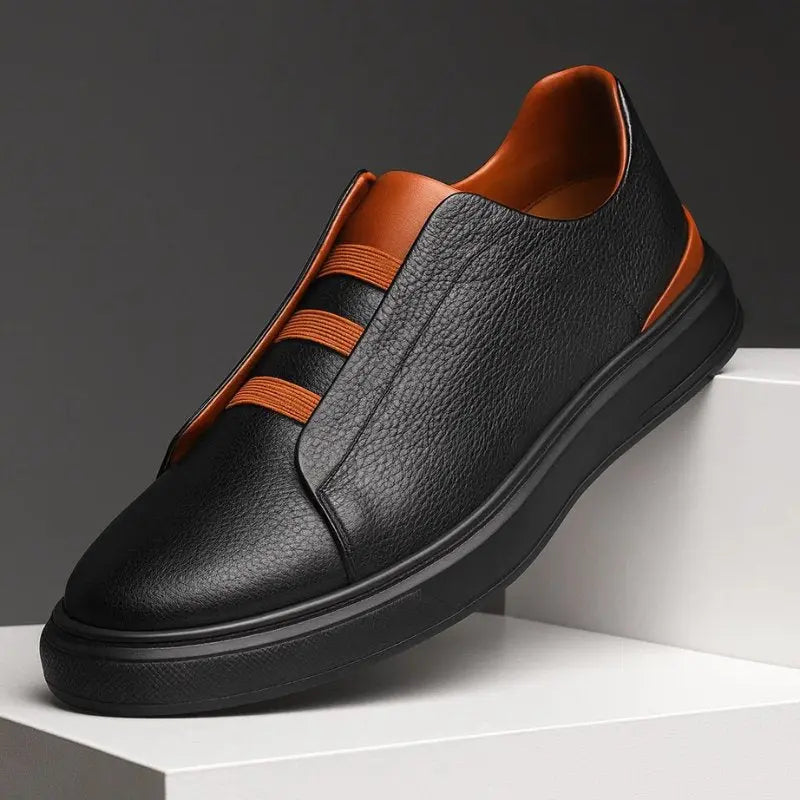Jack | Men's Leather Slip-On Trainers Loop Lacing