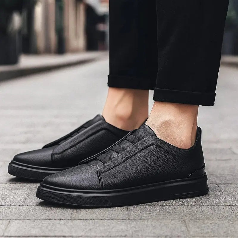 Jack | Men's Leather Slip-On Trainers Loop Lacing