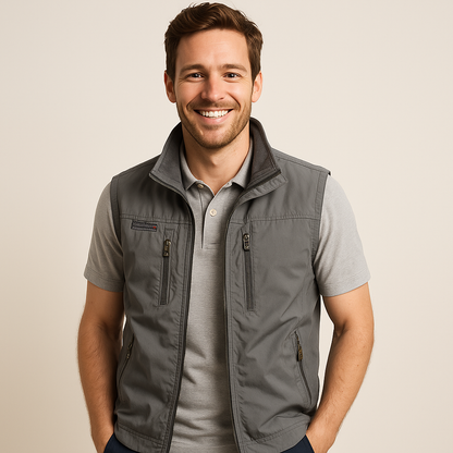 Men's Lightweight Summer Vest Jacket with Pockets