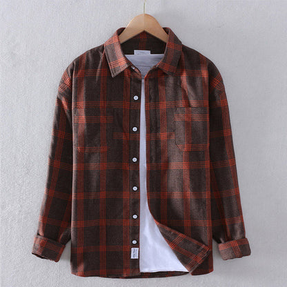 Men's Long Sleeve Checked Shirt - Classic and Versatile