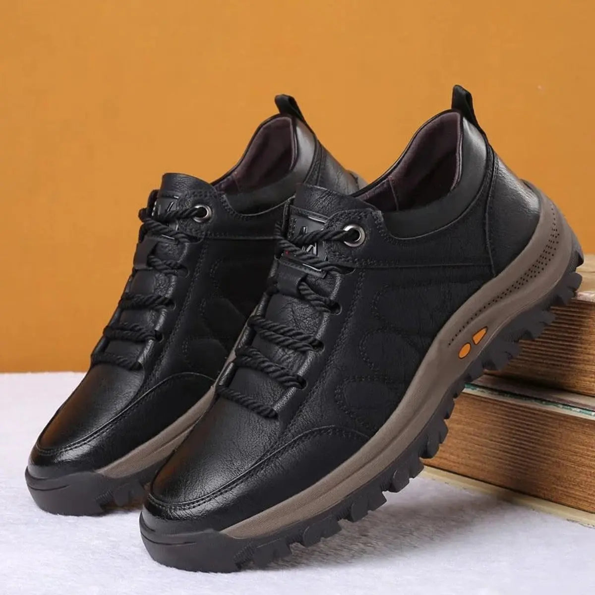 William | Men's Orthopedic Waterproof Leather Lace-Up Casual Shoes