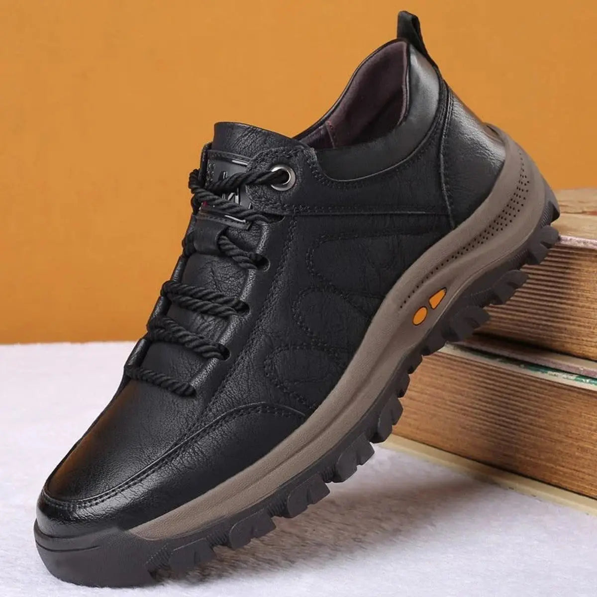 William | Men's Orthopedic Waterproof Leather Lace-Up Casual Shoes