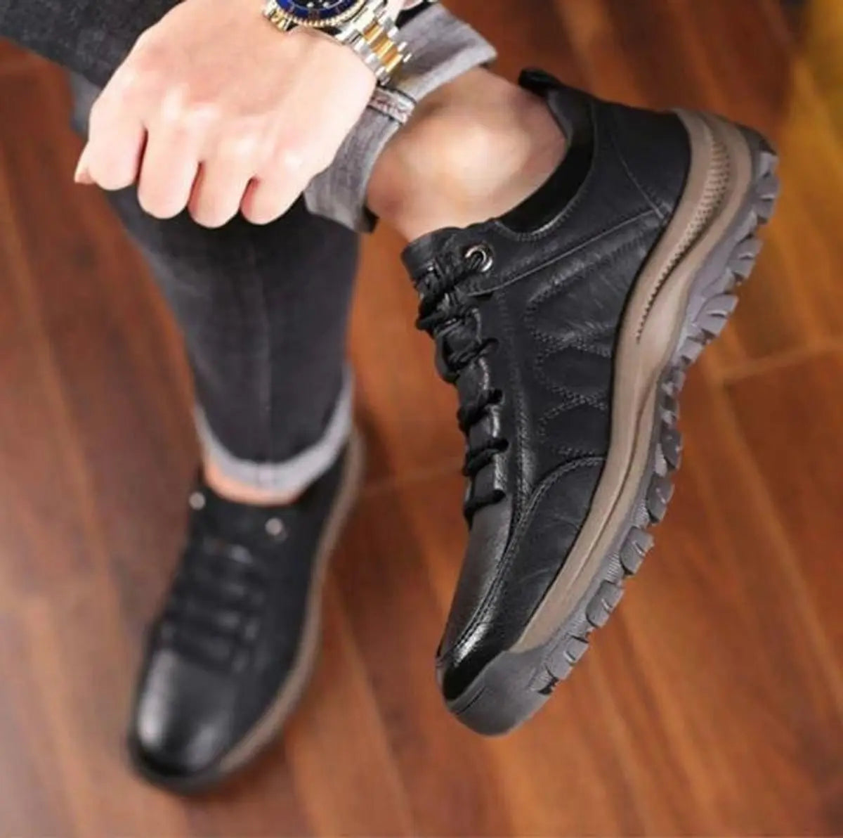 William | Men's Orthopedic Waterproof Leather Lace-Up Casual Shoes