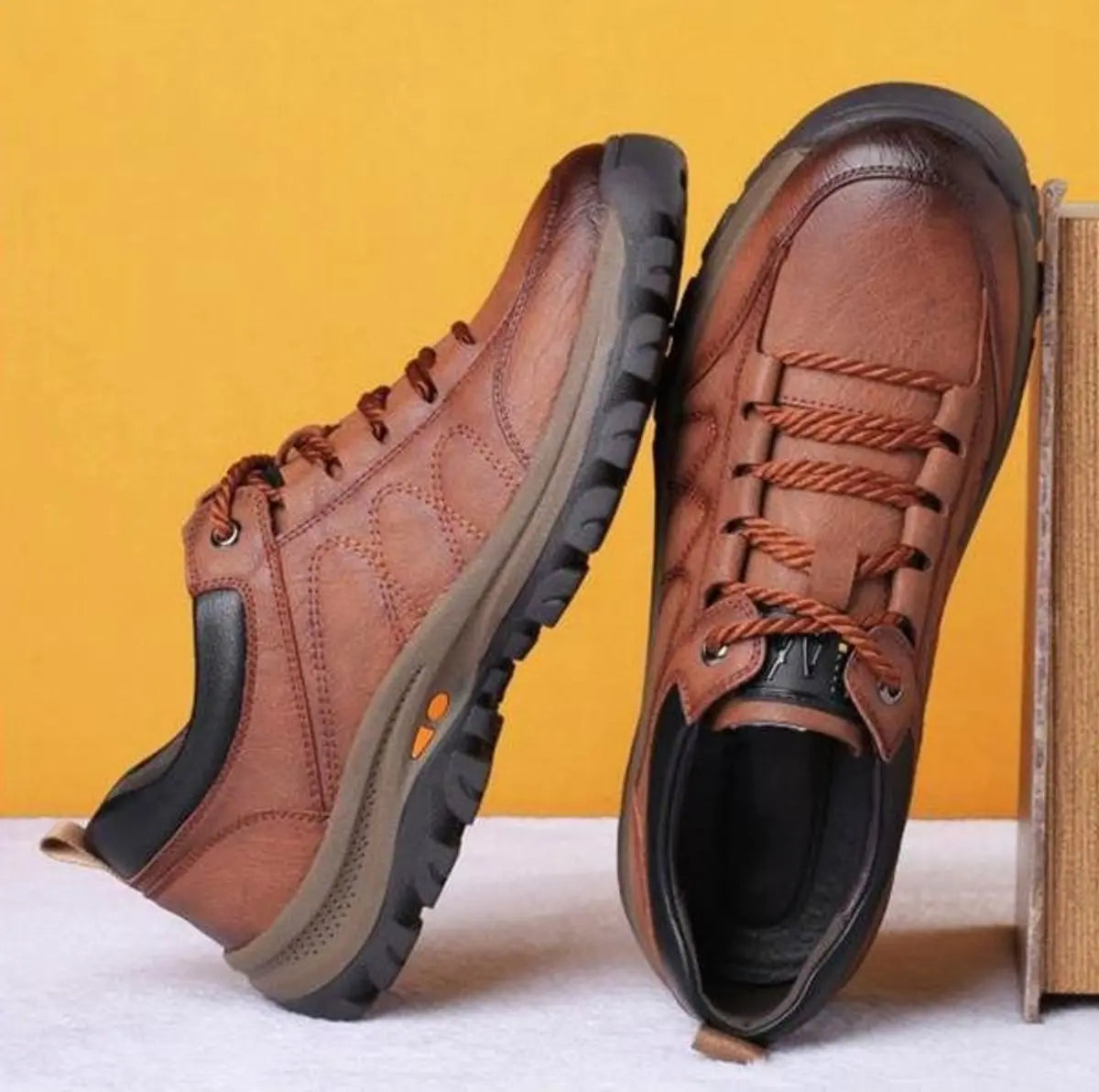 William | Men's Orthopedic Waterproof Leather Lace-Up Casual Shoes