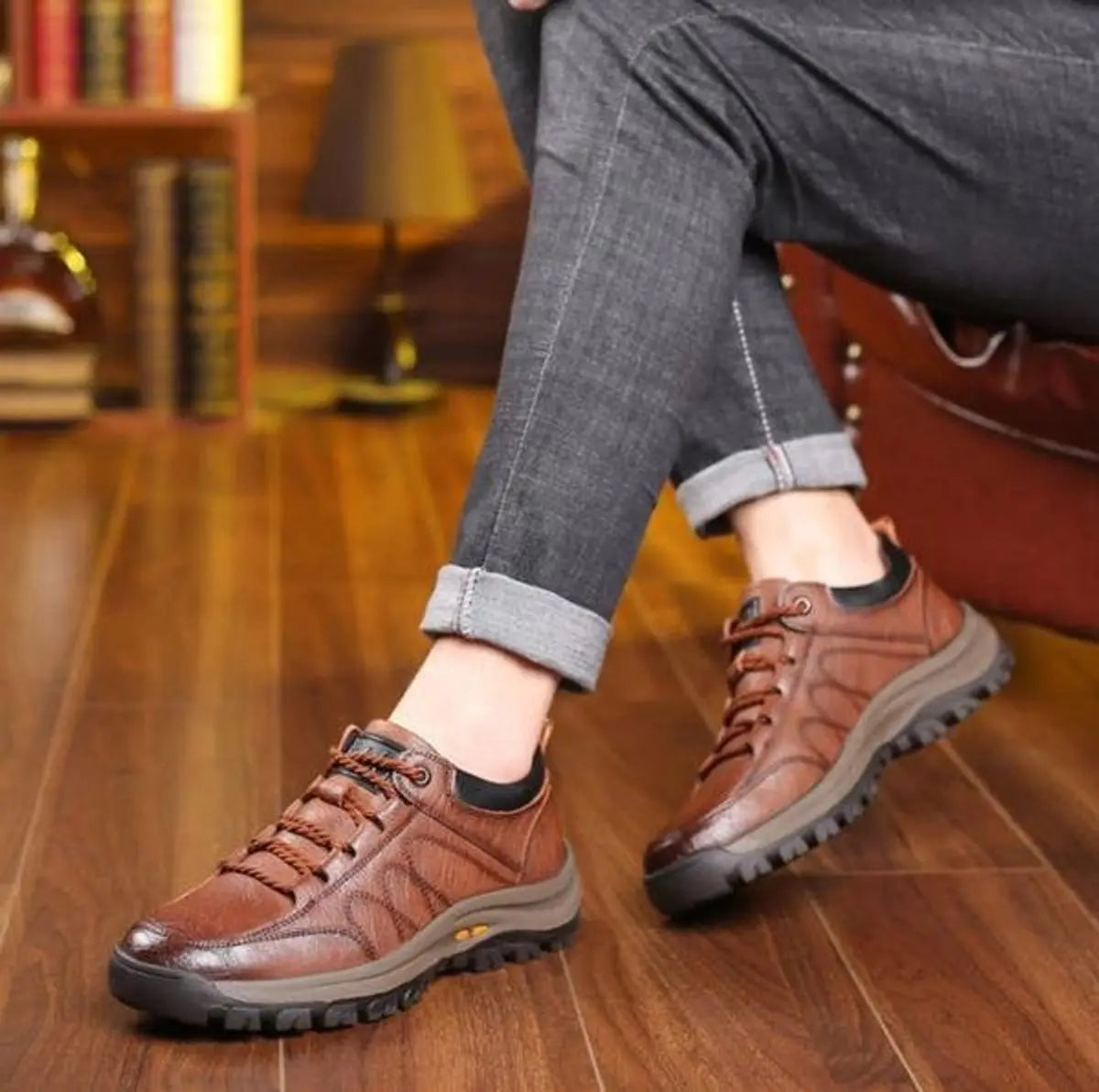 William | Men's Orthopedic Waterproof Leather Lace-Up Casual Shoes