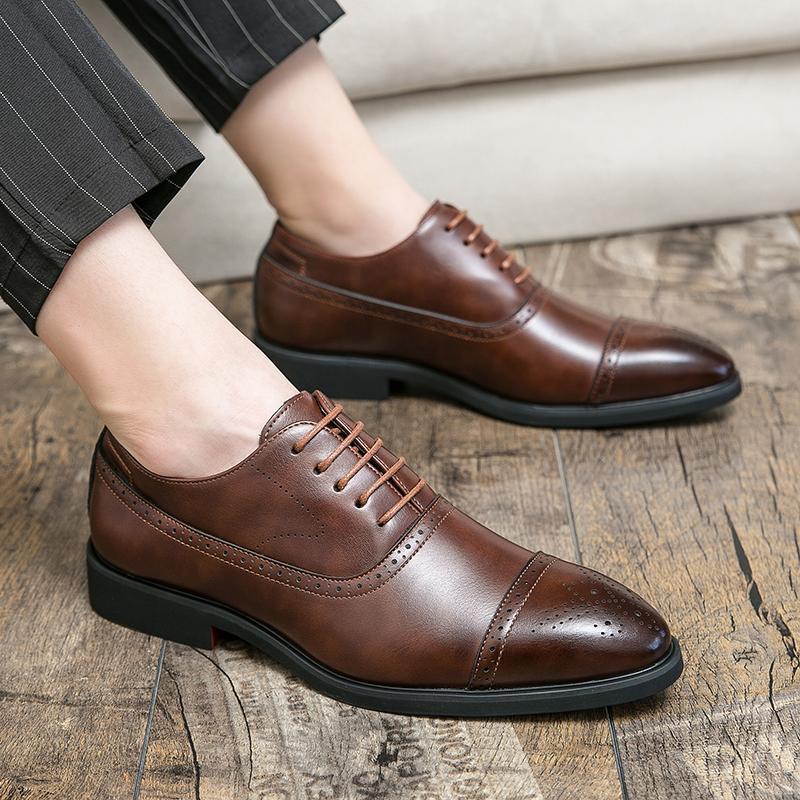 Men's Polished Brogue Oxford Formal Shoes