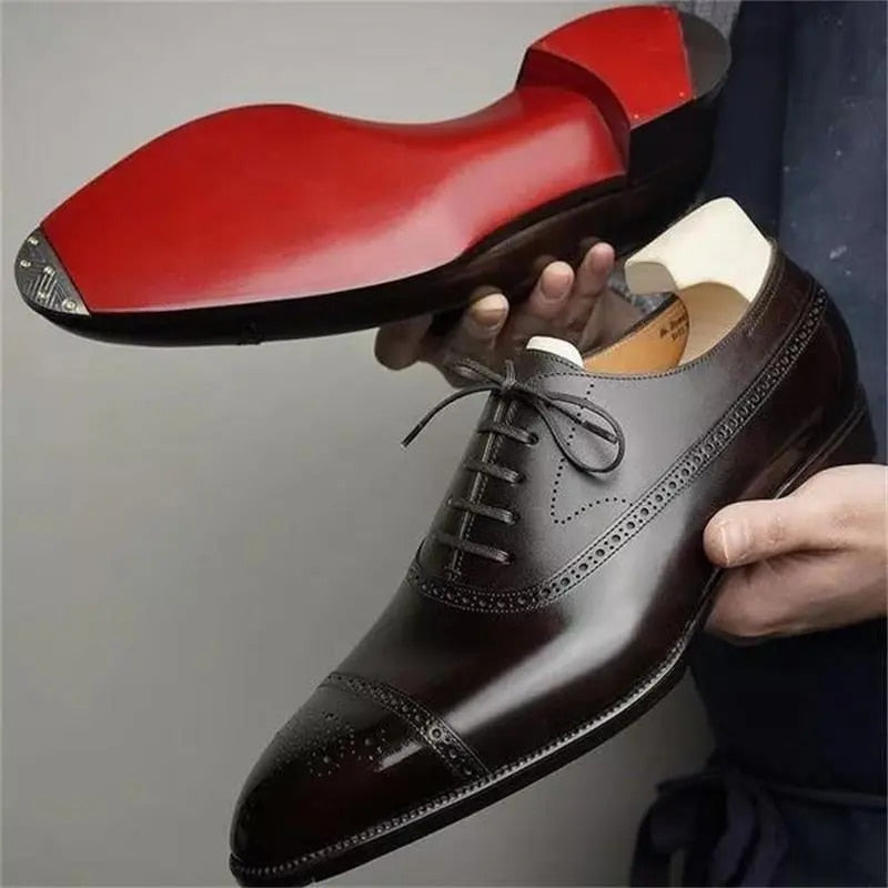 Men's Polished Brogue Oxford Formal Shoes