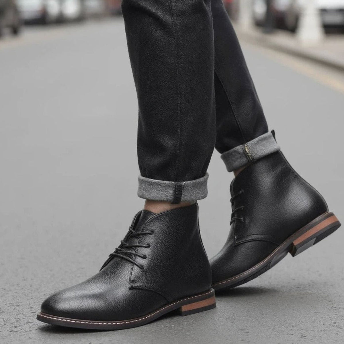 Arthur | Men's Pebbled Leather Lace-Up Chukka Boots