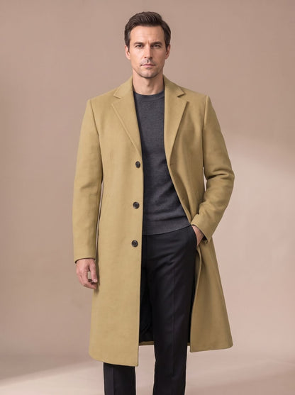 Jacob | Men's Slim-Fit Single-Breasted Notched-Lapel Tailored Topcoat