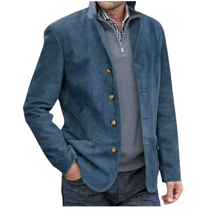 Men's Blazer Jacket, Blue & Brown, Elegant & Versatile