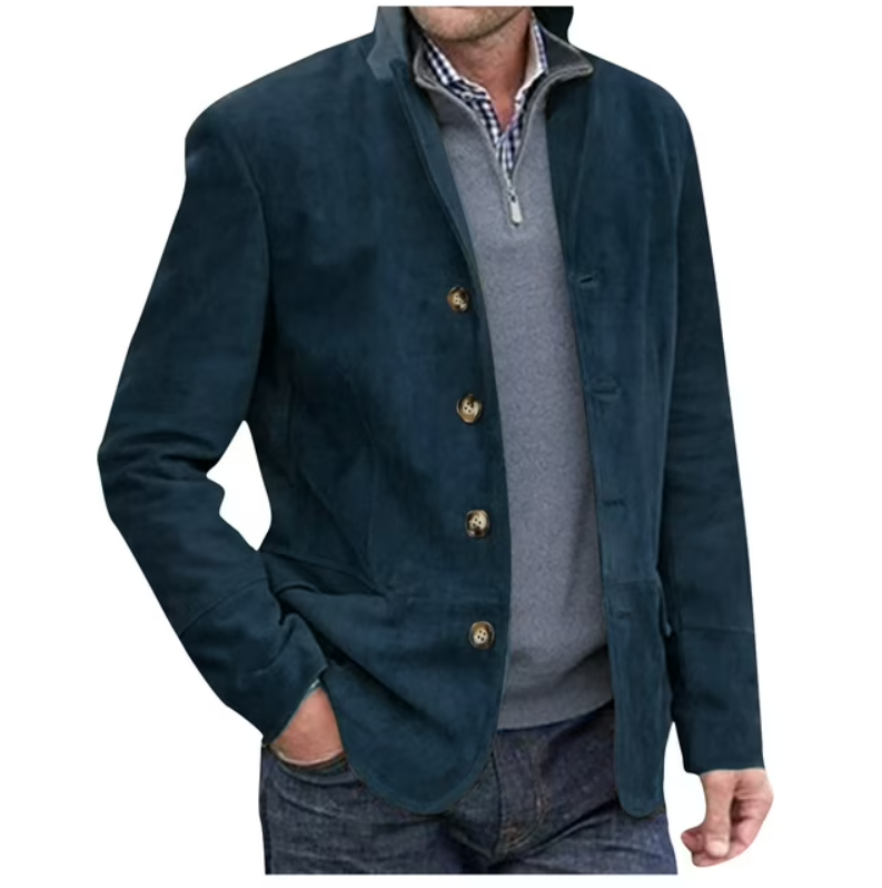 Men's Blazer Jacket, Blue & Brown, Elegant & Versatile