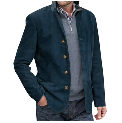 Men's Blazer Jacket, Blue & Brown, Elegant & Versatile