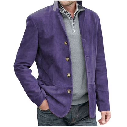 Men's Blazer Jacket, Blue & Brown, Elegant & Versatile