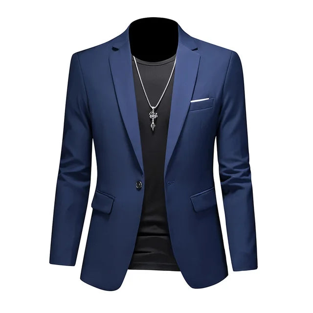 Men's Tailored Blazer - Single-Breasted Notched Lapel
