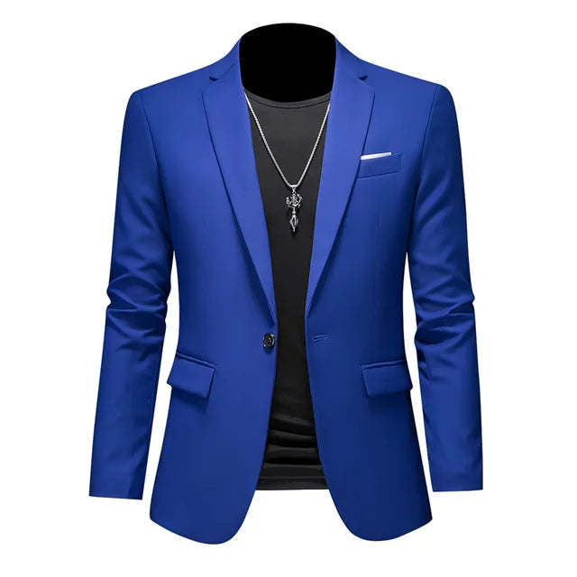 Men's Tailored Blazer - Single-Breasted Notched Lapel