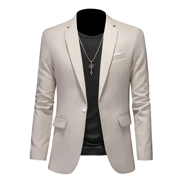 Men's Tailored Blazer - Single-Breasted Notched Lapel