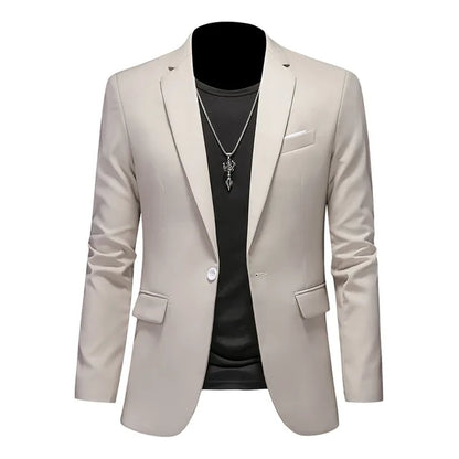 Men's Tailored Blazer - Single-Breasted Notched Lapel