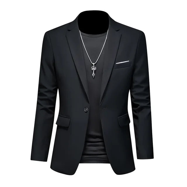 Men's Tailored Blazer - Single-Breasted Notched Lapel