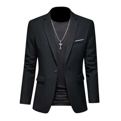 Men's Tailored Blazer - Single-Breasted Notched Lapel