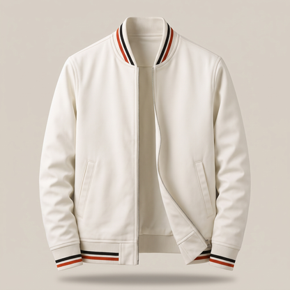 Men's Tipped Rib Zip Up Jacket – Smart Casual Bomber Jacket