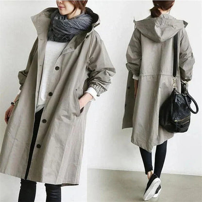 Men's Waterproof Trench Coat with Hood - Warm & Stylish