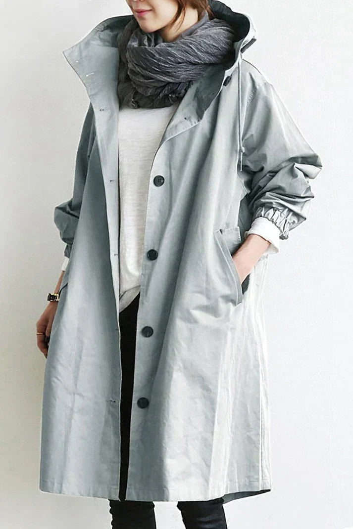 Men's Waterproof Trench Coat with Hood - Warm & Stylish