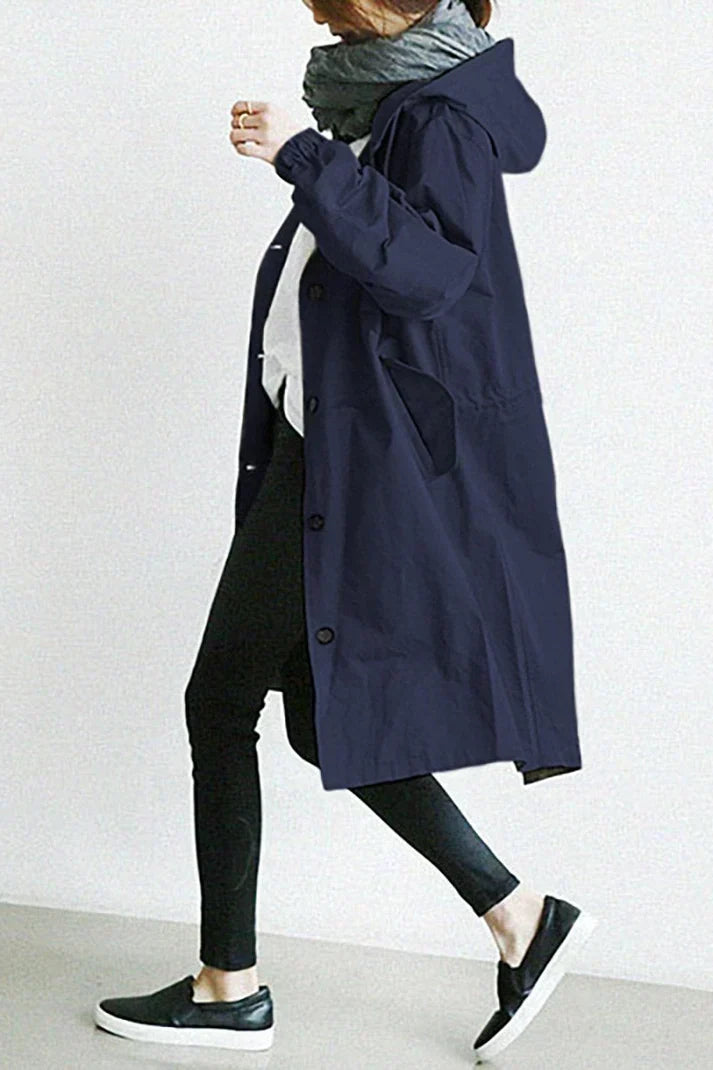 Men's Waterproof Trench Coat with Hood - Warm & Stylish