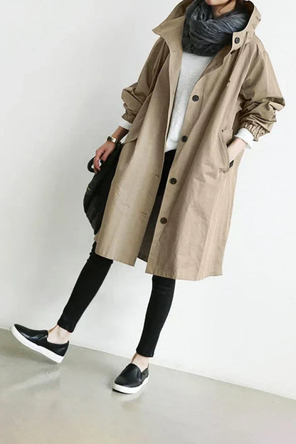 Men's Waterproof Trench Coat with Hood - Warm & Stylish