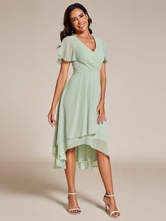A-Line Midi Wedding Guest Dress | Chiffon